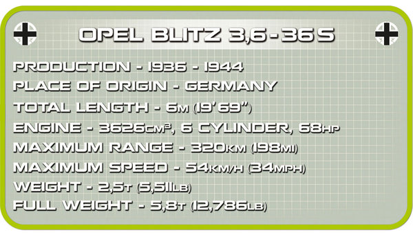 Cobi 2449A | Opel Blitz 3,6 - 36 S | Historical Collection