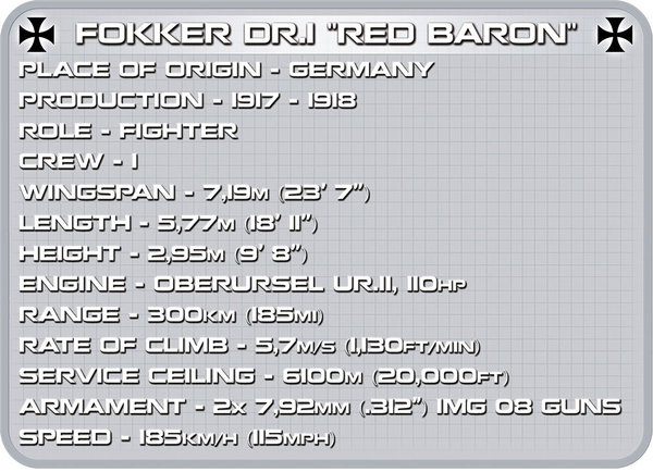 Cobi 2974 | Fokker Dr.I "Red Baron" | Historical Collection