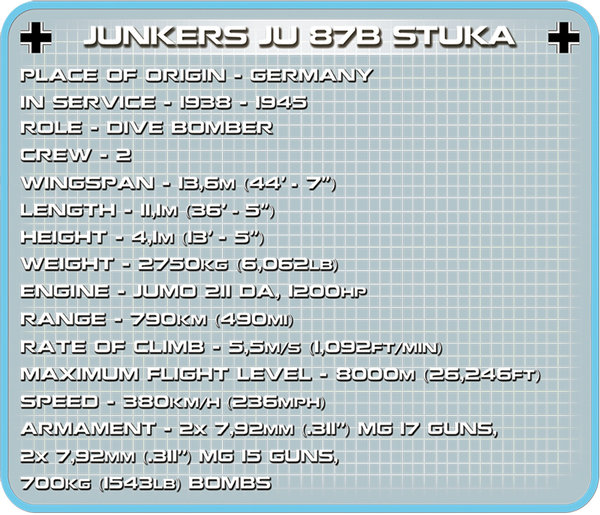 Cobi 5705 | Junkers JU 87B Stuka | Historical Collection