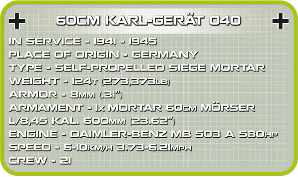 Cobi 2530 | 60cm Karl-Gerät 040 | Historical Collection