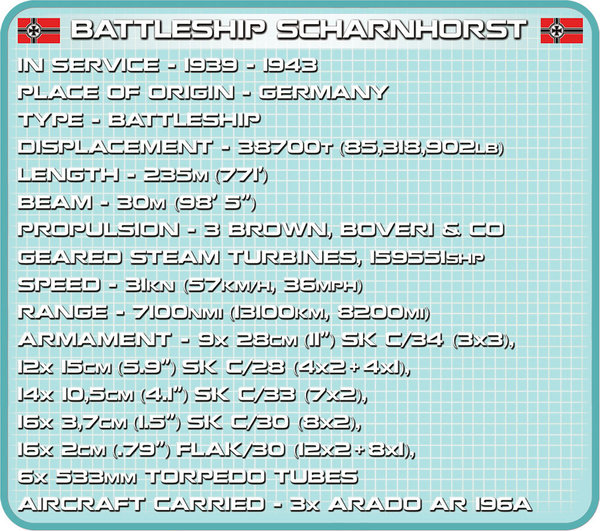 Cobi 4818 | Battleship Scharnhorst | Historical Collection