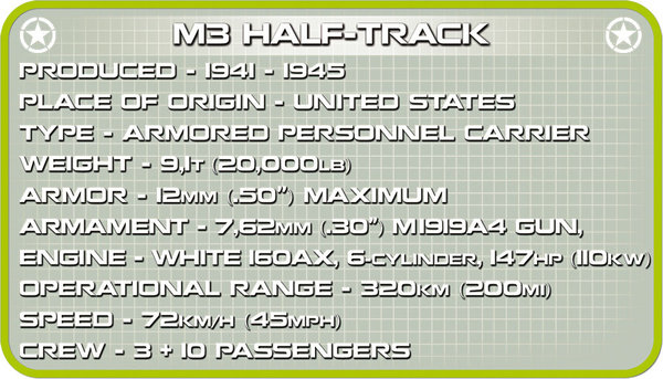Cobi 2536 | M3 Half-Track | Historical Collection