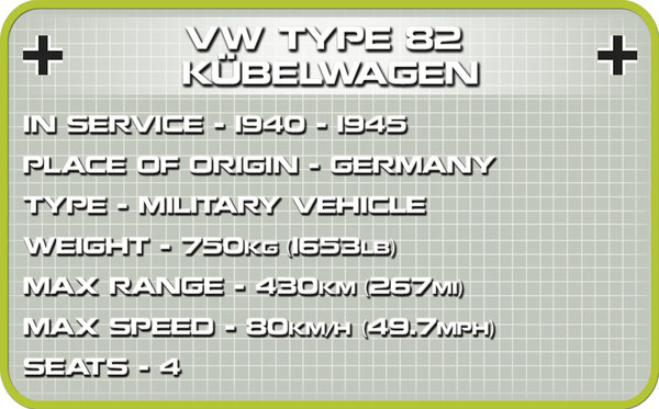 Cobi 2402 | VW Type 82 Kübelwagen | Historical Collection