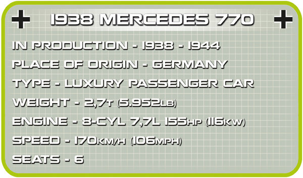 Cobi 2407 | 1938 Mercedes 770 | Historical Collection