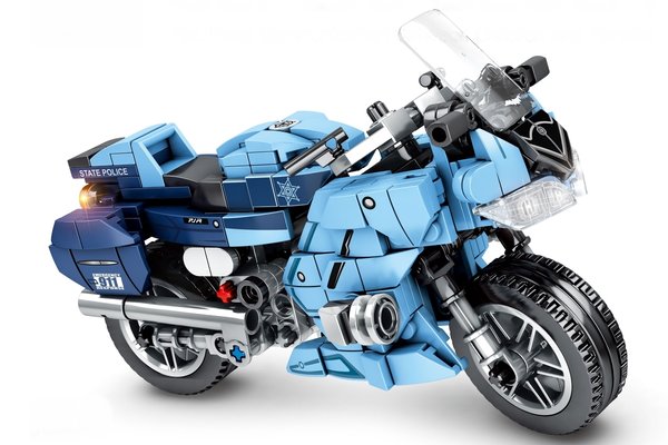 Sembo 701203 | Motorrad blau auf Sockel
