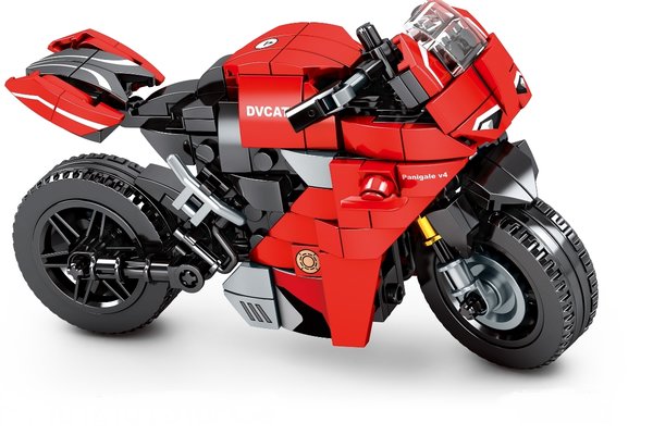 Sembo 701210 | Motorrad rot auf Sockel