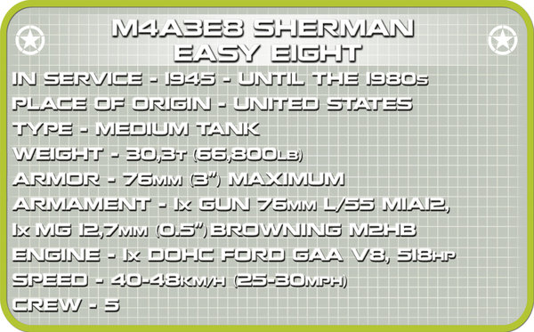 Cobi 2705 | M4A3E8 Sherman 1:48 | Historical Collection
