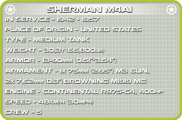 Cobi 2708 | Sherman M4A1 1:48 | Historical Collection