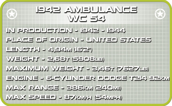 Cobi 2257 | 1942 Dodge WC-54 Ambulance | Historical Collection