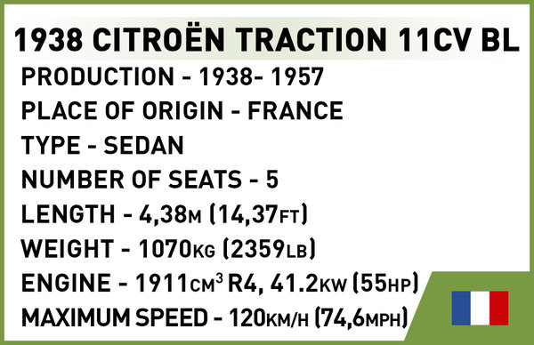 Cobi 2266 | Citroën Traction 11CV BL | Historical Collection