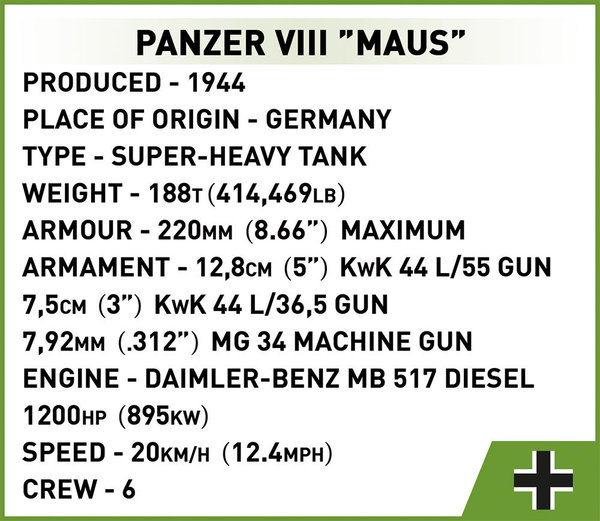 Cobi 2559 | Panzer VIII "Maus" | Historical Collection