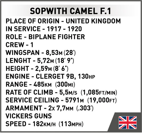 Cobi 2987 | Sopwith Camel F.1 | Historical Collection