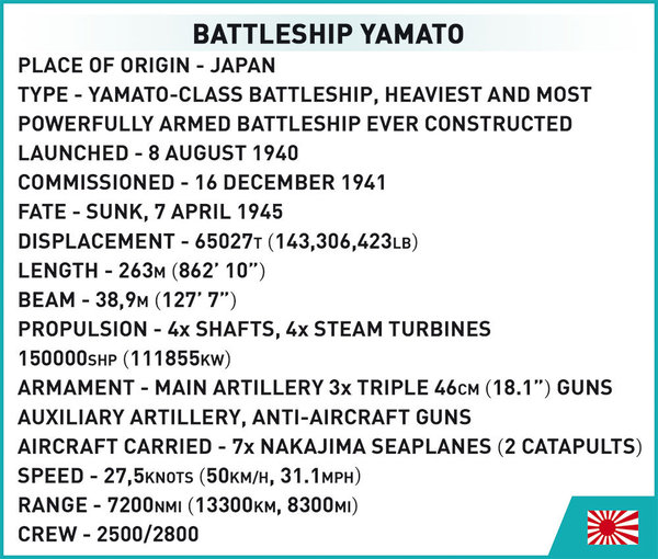 Cobi 4833 | Battleship Yamato | Historical Collection