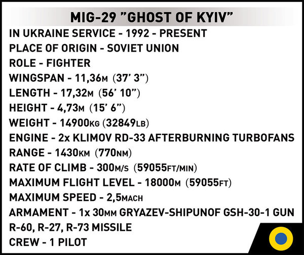 Cobi 5833 | MIG-29 "Ghost of Kyiv" | Armed Forces