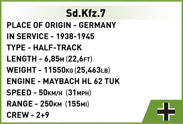 Cobi 2275 | Sd.Kfz. 7 Half-Track | Historical Collection