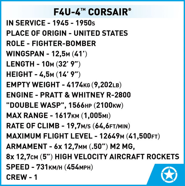 Cobi 2417 | F4U-4™ Corsair® | Historical Collection